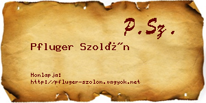 Pfluger Szolón névjegykártya